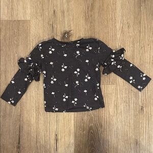 Jessica Simpson Grey Floral Long Sleeve Kids Top